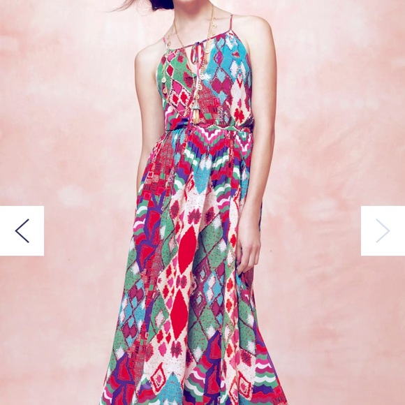 NWT Anthropologie Maeve Tarana Dress Ikat Maxi Size 0 - Picture 1 of 9